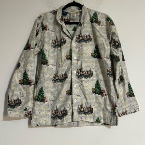 Pottery Barn Teen x Harry Potter Hogwarts Flannel Pajama Top Size Medium